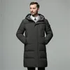 새로운 화이트 자켓 남자 겨울 두꺼운 따뜻한 후드 롱 파커 코트 overcoat mens 패션 오리 다운 윈드 브레이커 솔리드 201223