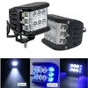 4 Zoll 45 W LED-Arbeitslicht mit drei Gesichtern, weiß, bernsteinfarben, Nebelwarnblitz, für Motorrad, SUV, 4 x 4, ATV, UTV, BUS, 12 V, 24 V