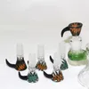 Wholesale hookahs 14mm and 18mm Male glass bowl With flower Snowflake Filter bowls For Water bongs smoking ash catcher