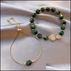 Braccialetti con ciondoli Gioielli Verde Rosso Blu Perline di pietra Per le donne 2 Set Bracciale e braccialetti Ins Stile Moda Regalo di compleanno Her Drop Delivery 2