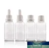 White Dropper Cap Glass Round Dropper Bottle 30ml Travel Portable Frosted Essential Oljebehållare 30 ml 550pcs Lot Sn1150