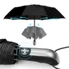 Parapluie entièrement automatique résistant au vent de pluie pour femmes hommes 3 parasol pliant compact grand voyage d'affaires 10K parapluie transparent 201104