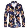 Men's Casual Shirts M-7XL Floral Shirt Male Long Sleeves Blouse Flower Design Fashion Clothing Mens Dress Nice Spring Autumn1