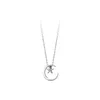 s925 Silver Forest Series Star And Moon Sweet Necklace Female Small Fresh Korean Style Simple Temperament Clavicle Chain Q0531