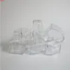 100 x 3g petit pot de maquillage en plastique transparent en forme de coeur en plastique pour les paillettes d'art des ongles utiliser de bonne qualité