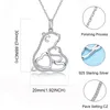 Xiaojing Mom and a Girl 925 Silver Chain Pendant Women's Animal Bear Necklace Fine Jewelry New Year Gifts for Mom Wholesale 2020 Q0531