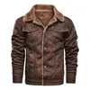 Lederjacke Männer Mäntel PU Oberbekleidung Motorrad Biker Männlich Business Winter Faux Pelzjacke Dicke Fleece Leder Herren Winddicht 201119