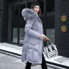 Manteau veste à capuche veste d'hiver femmes parkas femmes veste col de fourrure vêtements d'extérieur femme plus taille longue section manteaux 201125