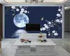 Jasne Księżyc Kwiaty 3D Krajobraz Tapety Kraj CTYLE Tapeta Salon Sypialnia WallCovering HD Tapeta