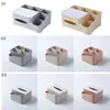 Cosmetic Organizer Tissue Box Office Storage Box Desktop Brush Holder Makeup Organiser Desk Home Sundries Container For Storage LJ200812