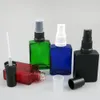 Tragbare Pressnebel-Sprühflasche, Flüssigparfümbehälter, Glas, quadratisch, mattschwarz, weiß, klar, bernsteinfarben, blau, Sprühflasche, 20 Stück