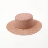 Fashion Solid Panama Chapeaux pour femmes Pink Beach Hat Précious Grass Summer Flat Vacation CAP