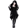Hoodies Women Gothic Punk Style Letters Printed Long Sleeve Pullover Ladies Coat Witches Hat Sweatshirts Plus Size
