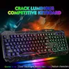 GK-60 Bedrade Toetsenbord Kleur Crack Ademhaling Backlit 104-Key Gaming Keyboard Wired Gaming voor Game Laptop PC # RU5