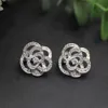 Stud Nuevo patrón Pendientes huecos con diamante Camellia Shining S925 Joyería de lujo de moda de plata esterlina LOVE R230619