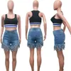 Haoyuan Camo Plus Size Tassel Denim Szorty Kobiety Elastyczna Wysoka Talia Rave Krótkie Dżinsy Summer Streetwear Neon Casual Biker Spodenki LJ200815