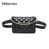 Bolsas de cintura Mihaivina Saco de mulheres moda feminina cinto cadeia dinheiro fanny pack pu couro calças altas