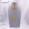 Sieradensets Afrikaanse goudkleur voor vrouwen Bridal Indian Ethiopië Dubai ketting oorbellen set bruiloft sieraden vrouw geschenken set 201222
