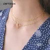 Peri'SBox 925 Sterling Zilver Toggle Sluiting Choker Ketting Twee Gelaagde Ketting Hals Chocker Minimalistische Cirkel Layering Kettingen Q0531