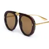 Occhiali da sole pieghevole in cristallo nero in oro in oro pilota uomo donna designer di lusso vintage sfumature di oversize occhiali da sole UV4006051898