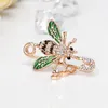 Fashion Crystal Bee Brosch Gold Bee Safety Pin Corsage Scarf Buckle Dress Suit Su