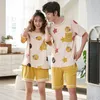 Pajama Sets Men Spring and Summer Cartoon Printed Nightgown Knitted Short-Sleeved Mens Plus Size 3XL Clothing Sleepwear Soft New T200813