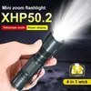 Ficklampor Torches 8000lm Mini LED Tactical Torch XHP50.2 USB Uppladdningsbar Flash Light Super Ljus Vattentät Jaktlampa