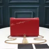 Дизайнерские роскошные клатчи через плечо из натуральной кожи женские женские модные кисточки известный кошелек икра звезда черный красный сумка сумка с золотой цепочкой