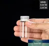 Limpar liderança de vidro sem chumbo garrafa com tampas de alumínio frascos de vidro frasco para doces DIY projetos pequenos itens de grão recipientes 22mm Diâmetro SN905