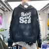 Men's Hoodies Saint tide brand winter washing old foaming text men's and women's loose hip hop Pullover Hooded OS sweater