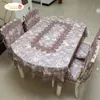 Stolt Rose Pastoral Lace Bordduk Table Cover European Round Table Cloth Chair Kudde Bröllop Decor Table Cloth Chair Cover T200707