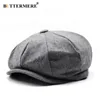 قبعات Sboy Buttermere Men Cap للجنسين Beret Wool Hat Tweed Gatsby Octagonal Plaid Women Vintage Winter Spring Bill223S2862111