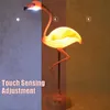 Pink Flamingo Touch Sensor Switch USB Зарядный Светодиодный Стол Настольный Настольный Ночной Чтение Лампы Свет Света Аккумуляторные Декор Декор