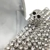 Boutique de FGG Halloween Novelty Funny Skull Clutch Women Silver Evening Bags Party Cocktail Crystal Purses and Handbags 220211