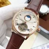 2021 New luxury mens watches Large flywheel Three stitches automatic Mechanical watch designer wristwatches Top brand moon Phase Genuine leather strap