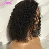 13X4 Kurzhaar-Bob-Perücke, verworrene Locken, vorgezupft, synthetische Lace-Front-Perücke, 150 % Dichte, 16 Zoll, Afro-Jerry-Curl, cheveux humain