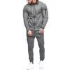 Men's Sportswear Autumn Patchwork Zipper Sweatshirt Top Pants Sets Sports Suit Tracksuit men track suit 2020 survetement homme 89CL