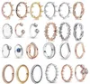 جديد إمرأة حلقة تشيكوسلوفاكيا القلب خواتم الماس النساء مجوهرات ل باندورا 925 فضة خاتم الزواج مجموعة مع المربع الأصلي