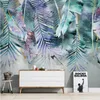 Papel tapiz Mural personalizado 3D, fondo de hojas de plantas tropicales, pintura de pared de fotos, decoración para sala de estar y dormitorio, impermeable