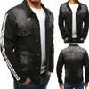 Men's Jackets Mens Winter Jacket Black Stylish Ripped Pocket Denim Fashion Padded