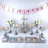 11 PCS Or Argent Miroir En Métal Gâteau Stand Rond De Mariage Fête D'anniversaire Dessert Cupcake Piédestal Plaque D'affichage Décor À La Maison 201217