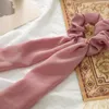 Ponytail Scrunchies Hairband Solid Chiffon Hair Ties Rope Long Ribbon Ponytail Scarf Girls Elastic Hair Bands Hair Accessories DW6379