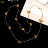 85cm Fashion Classic Necklaces Pendants 18k Gold Plated For Women Valentine Mother Day Engagement Jewelry Gift Accessories With Pouches Pochette Bijoux Wholesale