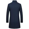 Шан Бао Мужское деловое повседневное шерстяное пальто 2020 Зимняя бренда одежда молодежь классическая элегантная толстая длинная стройная пальто синее черное LJ201110