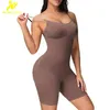 NINGMI Bodysuit Shapewear Women Full Body Shaper Tummy Control Panties Butt Lifter Waist Trainer Slimming Push Up Thigh Slimmer 220125