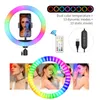 10 Inch Rgb Video Light 7Colors Rgb Ring Lamp For Phone With Remote Camera Studio Large Light Led 48" Stand 160Cm For Youtuber1