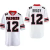 Custom Retro Tom Brady 12 # High School Football Jersey Stitched Blue White Red Gray Any Name Number Size S-4XL Jerseys Top Quality Shirt