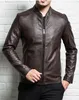 Giacca da uomo in vera pelle 2020 nuova giacca in pelle divisa maschile con cerniera sottile primavera e autunno ragazzo adolescente nero marrone P05