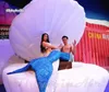 Concert Stage Performance Prop Prop Lighting Inflável Shell Replica 3M Brown Arrown Balão de Mexilhão para Decoração De Partido