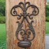 Kaarsenhouder wandbevestiging SCONCE Gietijzer S Stick Tealight Wedding Home Garden Decor Hanging Vintage Y200109